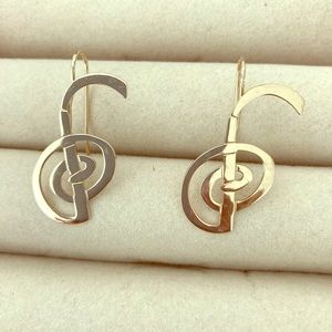 Reiki Symbol Earrings, costume gold